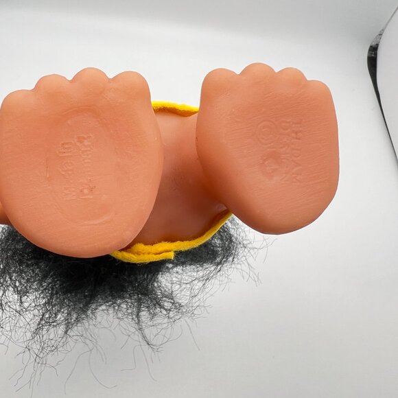 VTG DAM Playmate Troll Doll Made In Denmark Big Nose Black Hair Double Stamped - Picture 6 of 9